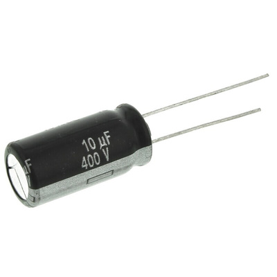 Panasonic 10μF Aluminium Electrolytic Capacitor 400V dc, Radial, Through Hole - EEUED2G100