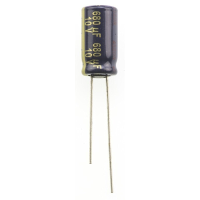 Panasonic 680μF Aluminium Electrolytic Capacitor 10V dc, Radial, Through Hole - EEUFC1A681L