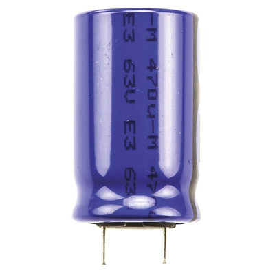 Vishay 470μF Aluminium Electrolytic Capacitor 63V dc, Radial, Through Hole - MAL213668471E3