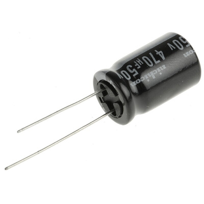 Nichicon 470μF Aluminium Electrolytic Capacitor 50V dc, Radial, Through Hole - UVR1H471MHD