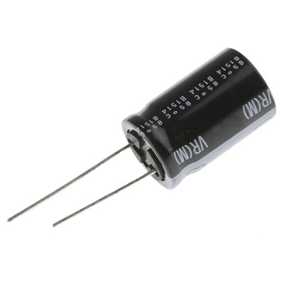 Nichicon 1000μF Aluminium Electrolytic Capacitor 63V dc, Radial, Through Hole - UVR1J102MHD