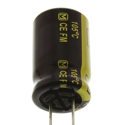 Panasonic 3300μF Aluminium Electrolytic Capacitor 6.3V dc, Radial, Through Hole - EEUFM0J332