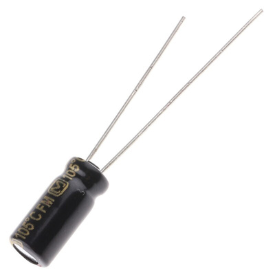 Panasonic 100μF Aluminium Electrolytic Capacitor 10V dc, Radial, Through Hole - EEUFM1A101