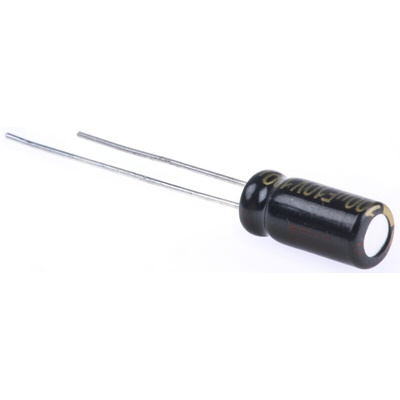 Panasonic 100μF Aluminium Electrolytic Capacitor 10V dc, Radial, Through Hole - EEUFM1A101