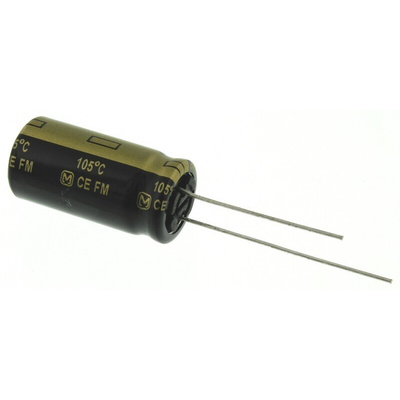 Panasonic 2200μF Aluminium Electrolytic Capacitor 16V dc, Radial, Through Hole - EEUFM1C222