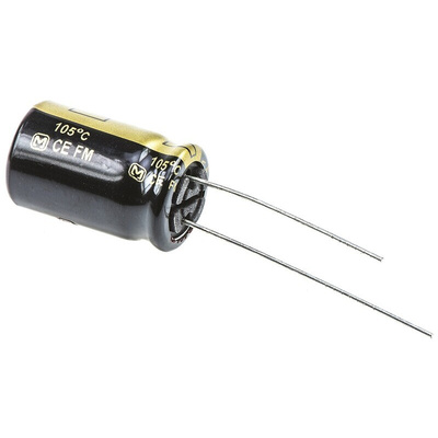 Panasonic 1000μF Aluminium Electrolytic Capacitor 25V dc, Radial, Through Hole - EEUFM1E102