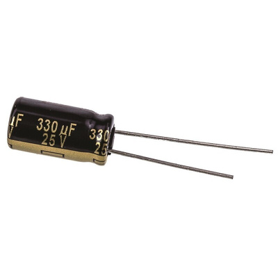 Panasonic 330μF Aluminium Electrolytic Capacitor 25V dc, Radial, Through Hole - EEUFM1E331L