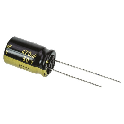 Panasonic 470μF Aluminium Electrolytic Capacitor 50V dc, Radial, Through Hole - EEUFM1H471