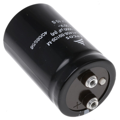 EPCOS 10000μF Aluminium Electrolytic Capacitor 100V dc, Stud Mount - B41458B9109M000