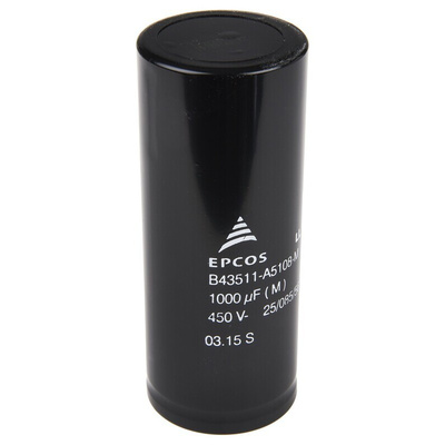 EPCOS 1000μF Electrolytic Capacitor 450V dc, Snap-In - B43511A5108M000