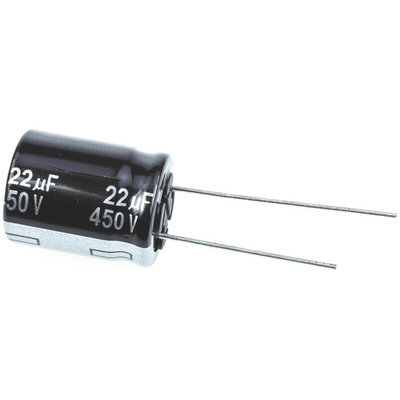 Panasonic 22μF Aluminium Electrolytic Capacitor 450V dc, Radial, Through Hole - EEUEE2W220S