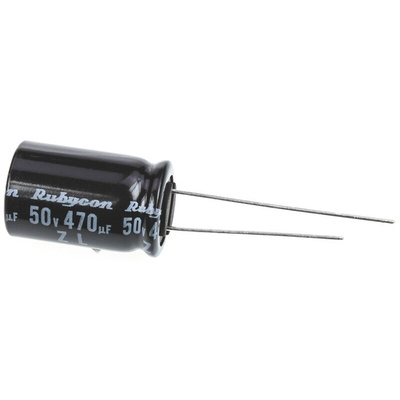 Rubycon 470μF Aluminium Electrolytic Capacitor 50V dc, Radial, Through Hole - 50ZL470MEFC12.5X20