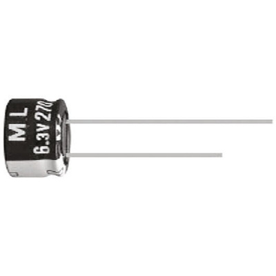 Rubycon 22μF Aluminium Electrolytic Capacitor 16V dc, Radial, Through Hole - 16ML22MEFC4X7