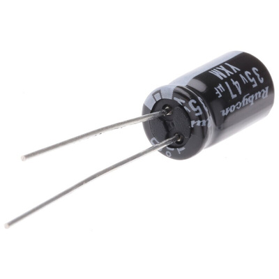 Rubycon 47μF Aluminium Electrolytic Capacitor 35V dc, Radial, Through Hole - 35YXM47MEFC6.3X11