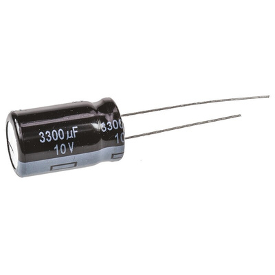 Panasonic 3300μF Aluminium Electrolytic Capacitor 10V dc, Radial, Through Hole - EEUFR1A332