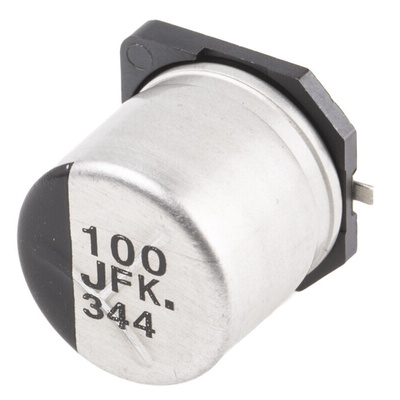 Panasonic 100μF Aluminium Electrolytic Capacitor 63V dc, Surface Mount - EEEFK1J101P