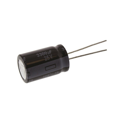 Panasonic 3300μF Aluminium Electrolytic Capacitor 25V dc, Radial, Through Hole - EEUFR1E332
