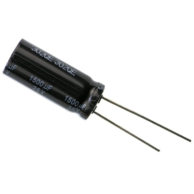 Panasonic 1500μF Aluminium Electrolytic Capacitor 35V dc, Radial, Through Hole - EEUFR1V152L