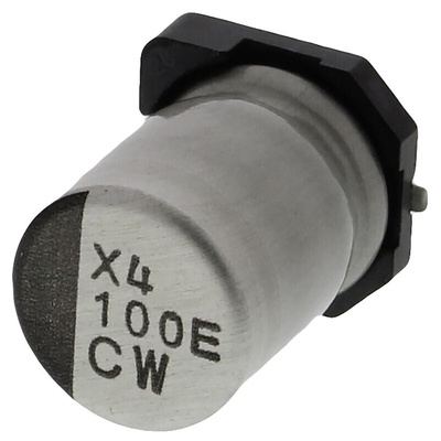 Nichicon 100μF Aluminium Electrolytic Capacitor 25V dc, Surface Mount - UCW1E101MCL1GS