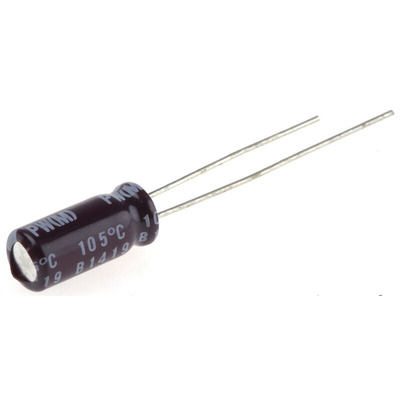 Nichicon 10μF Aluminium Electrolytic Capacitor 16V dc, Radial, Through Hole - UPW1C100MDD