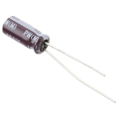 Nichicon 10μF Aluminium Electrolytic Capacitor 63V dc, Radial, Through Hole - UPW1J100MDD