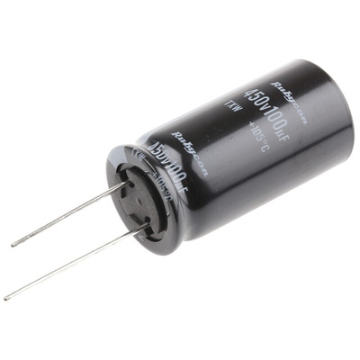 Rubycon 100μF Aluminium Electrolytic Capacitor 450V dc, Radial, Through Hole - 450TXW100MEFC18X35