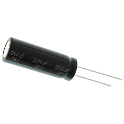 Panasonic 2200μF Aluminium Electrolytic Capacitor 35V dc, Radial, Through Hole - EEUFR1V222L