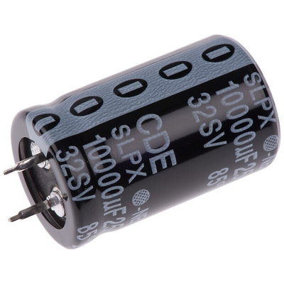 Cornell-Dubilier 10000μF Aluminium Electrolytic Capacitor 25V dc, Snap-In - SLPX103M025A5P3
