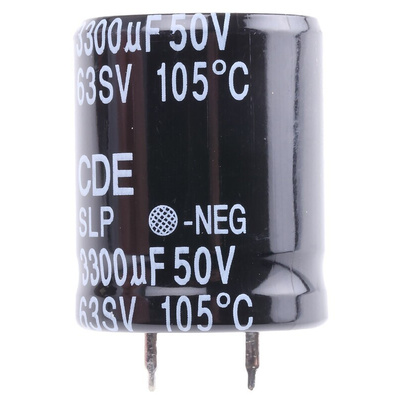 Cornell-Dubilier 3300μF Aluminium Electrolytic Capacitor 50V dc, Snap-In - SLP332M050C3P3