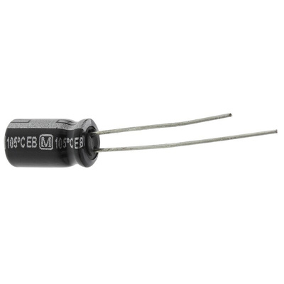 Panasonic 100μF Aluminium Electrolytic Capacitor 25V dc, Radial, Through Hole - EEUEB1E101S