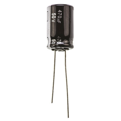 Panasonic 470μF Aluminium Electrolytic Capacitor 50V dc, Radial, Through Hole - EEUEB1H471