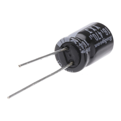 Rubycon 470μF Aluminium Electrolytic Capacitor 16V dc, Radial, Through Hole - 16YXJ470M8X11.5