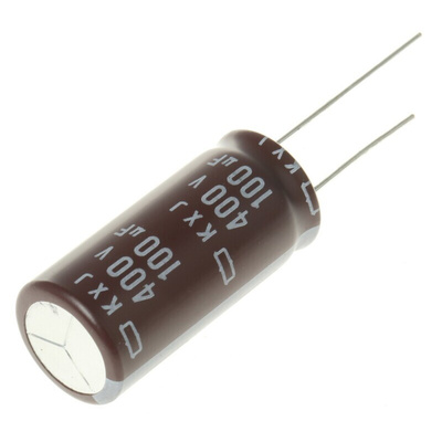 Nippon Chemi-Con 100μF Aluminium Electrolytic Capacitor 400V dc, Radial, Through Hole - EKXJ401ELL101MLP1S