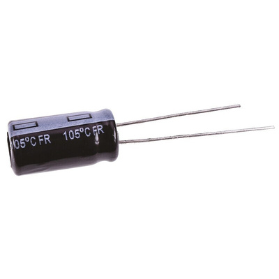 Panasonic 100μF Aluminium Electrolytic Capacitor 63V dc, Radial, Through Hole - EEUFR1J101L