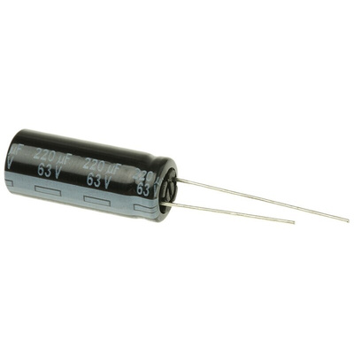 Panasonic 220μF Aluminium Electrolytic Capacitor 63V dc, Radial, Through Hole - EEUFR1J221L