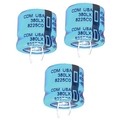 Cornell-Dubilier 47000μF Aluminium Electrolytic Capacitor 25V dc, Snap-In - 380LX473M025A052