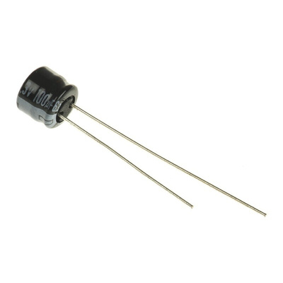 Panasonic 100μF Aluminium Electrolytic Capacitor 6.3V dc, Radial, Through Hole - ECEA0JKS101