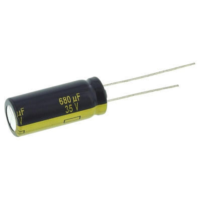 Panasonic 680μF Aluminium Electrolytic Capacitor 35V dc, Radial, Through Hole - EEUFK1V681L