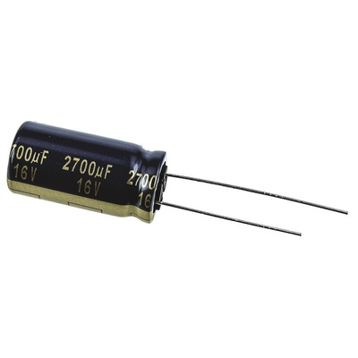 Panasonic 2700μF Aluminium Electrolytic Capacitor 16V dc, Radial, Through Hole - EEUFK1C272