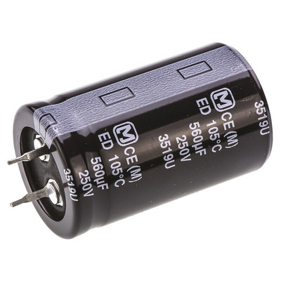 Panasonic 560μF Electrolytic Capacitor 250V dc, Through Hole - EETED2E561CA