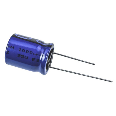 Vishay 1000μF Aluminium Electrolytic Capacitor 35V dc, Radial, Through Hole - MAL213650102E3