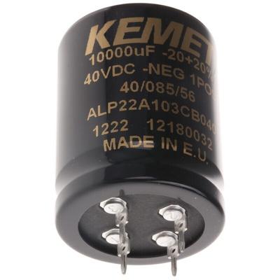 KEMET 10000μF Aluminium Electrolytic Capacitor 40V dc, PCB Mount - ALP22A103CB040