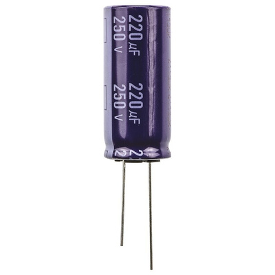 Panasonic 220μF Aluminium Electrolytic Capacitor 250V dc, Radial, Through Hole - ECA2EM221