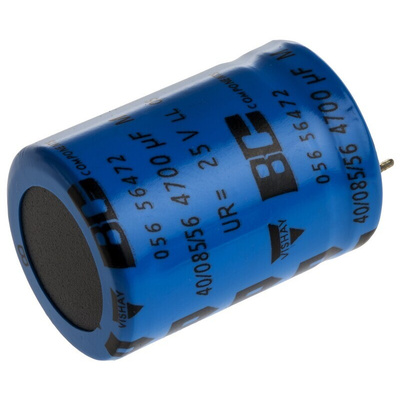 Vishay 4700μF Aluminium Electrolytic Capacitor 25V dc, Snap-In - MAL205656472E3
