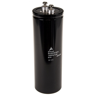 EPCOS 0.15F Aluminium Electrolytic Capacitor 63V dc, Screw Terminal - B41456B8150M000
