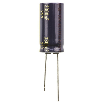 Panasonic 3300μF Aluminium Electrolytic Capacitor 25V dc, Radial, Through Hole - EEUFC1E332