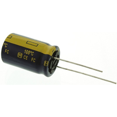 Panasonic 1800μF Aluminium Electrolytic Capacitor 35V dc, Radial, Through Hole - EEUFC1V182