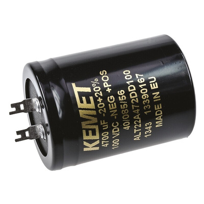 KEMET 4700μF Aluminium Electrolytic Capacitor 100V dc, Solder Lug - ALT22A472DD100