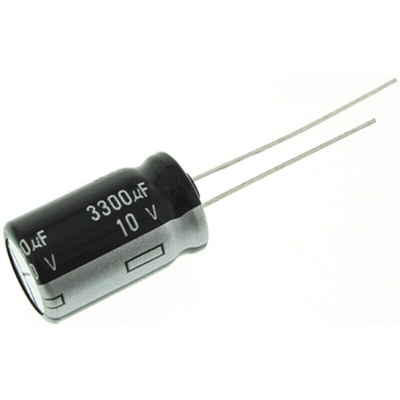 Panasonic 3300μF Aluminium Electrolytic Capacitor 10V dc, Radial, Through Hole - ECA1AHG332