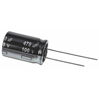 Panasonic 470μF Aluminium Electrolytic Capacitor 100V dc, Radial, Through Hole - ECA2AHG471